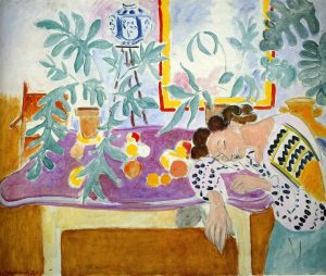 Naturaleza-muerta-con-mujer-dormida-Matisse-narcolepsia-privación de sueño